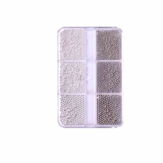 The Studio The Studio - Caviar Beads - Silver and White - 6 pcs
