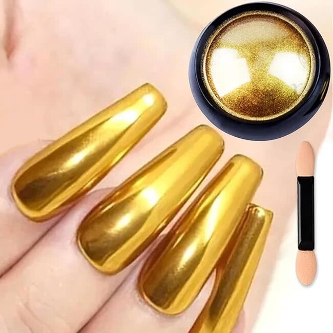 Chrome Nail Art Powder - Gold
