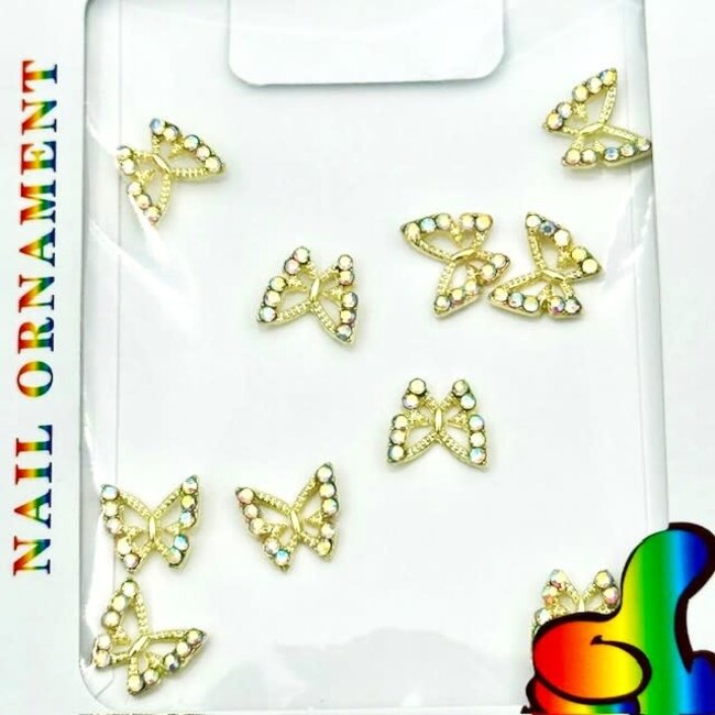 The Studio - Art Pack #438 - Butterfly Charms - Gold Rhinestones