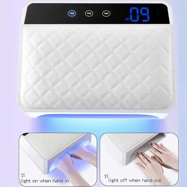 2 In 1 Cordless LED/UV Lamp w/ Arm Rest - White