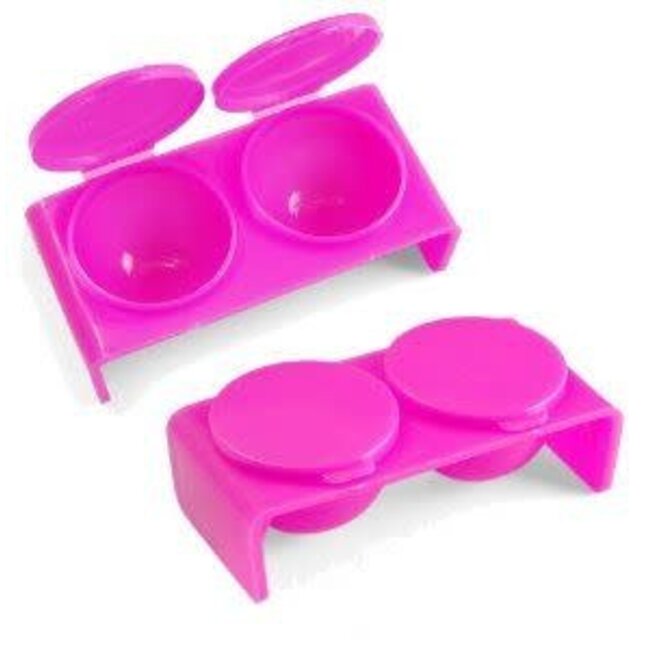 Plastic Double Dappen Dish  - Pink - 1 ct