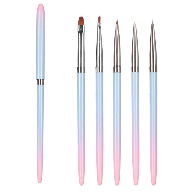 The Studio - Liner Brush - 5 PC - Blue/Pink Ombre