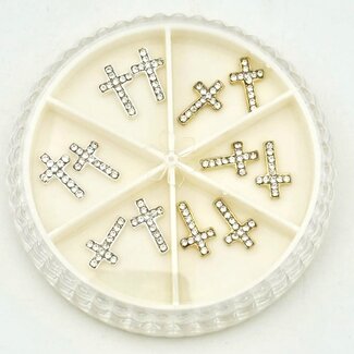 The Studio The Studio - Art Pack #468 - Silver and Gold Rhinestone Crosses - 12 pcs