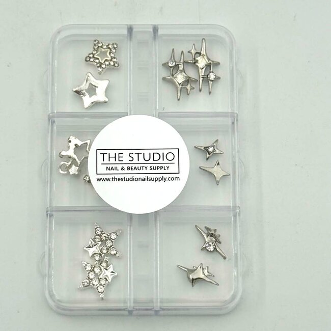 The Studio - Art Pack #568 - Assorted Silver Star Charms