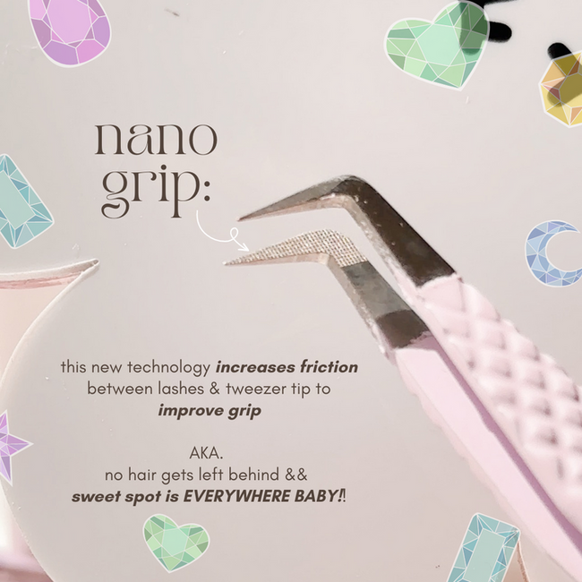 Elan - Gemstone Volume Tweezer - Nano Grip - Pink