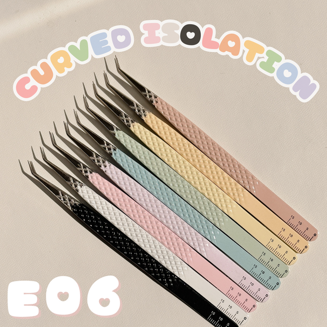 Elan - Isolation Tweezers 2.0 - Curved - Orange - E06