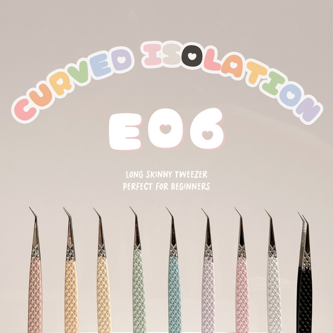 Elan - Isolation Tweezers 2.0 - Curved - Orange - E06
