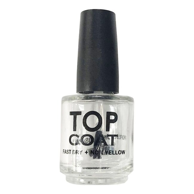 Empty Nail Polish Bottle - Clear - "Top Coat" - 0.5 fl oz