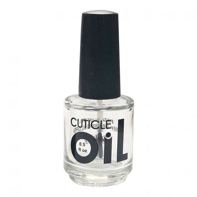 Empty Nail Polish Bottle - Clear - "Cuticle Oil" - 0.5 fl oz