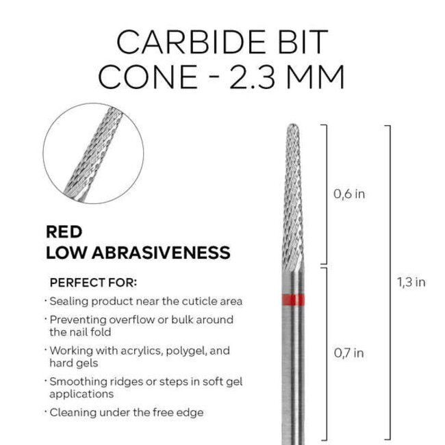 Pink Mask - ProBit Nail Drill Bit - Cone - Red - F - 121