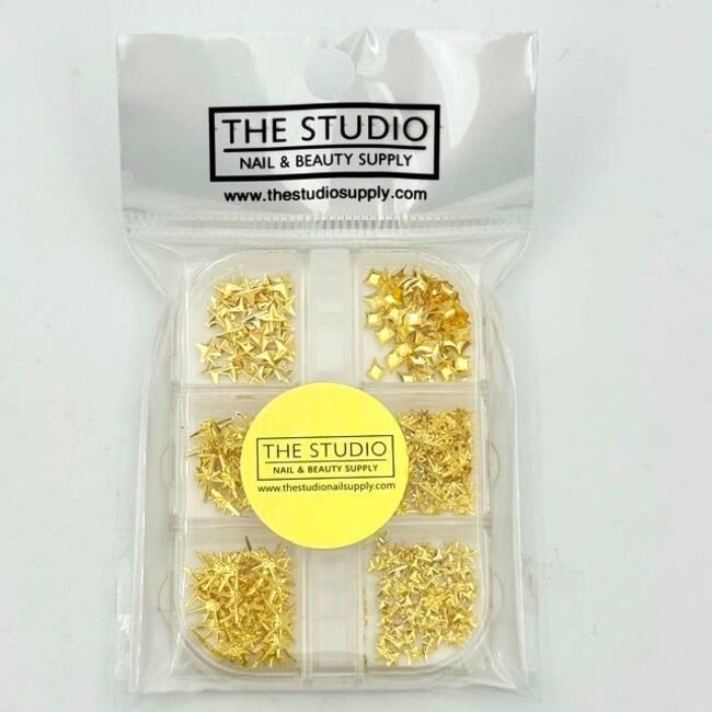 The Studio - Art Pack #615 - Assorted Gold Star Charms - 6 styles