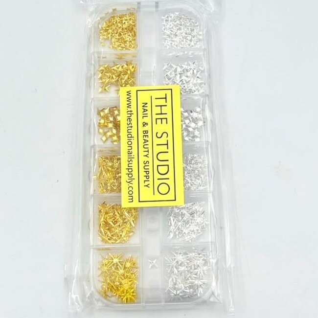 The Studio - Art Pack #612 - Assorted Silver, Gold Star Charms - 12 styles