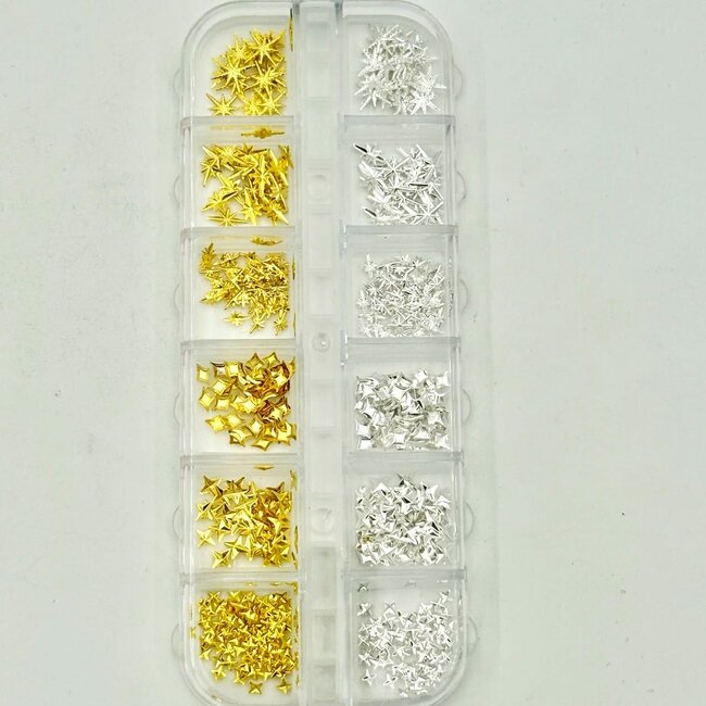 The Studio - Art Pack #612 - Assorted Silver, Gold Star Charms - 12 styles
