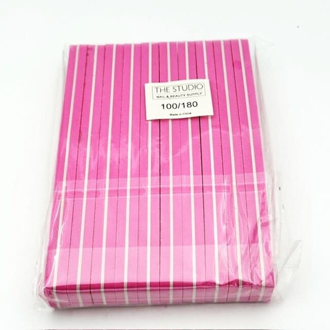 The Studio - File Buffer - 100/180 - Pink - 10 ct