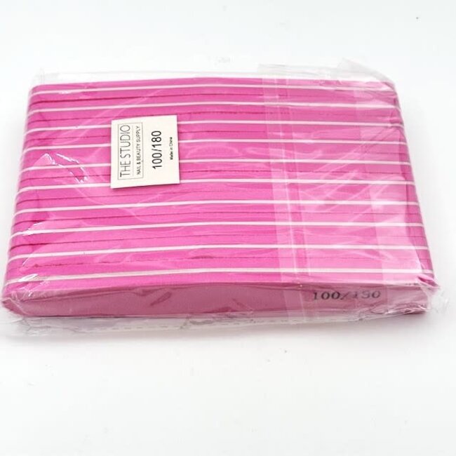 The Studio - File Buffer - 100/180 - Pink - 10 ct