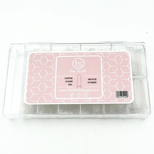 The Studio - Nail Tip Box - Coffin Clear - XXL