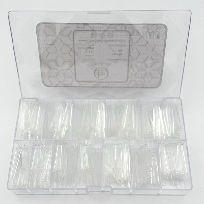 The Studio - Nail Tip Box - Coffin Clear C Curve - XXL