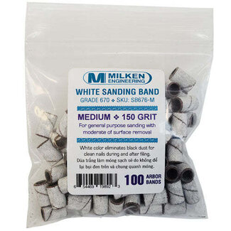 Milken - White Sanding Bands - 100 count - Medium - 150 Grit