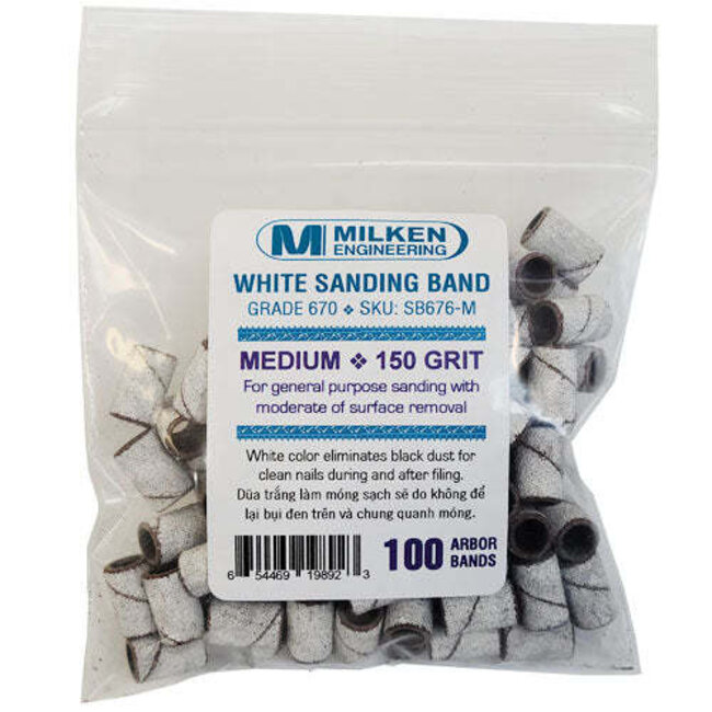 Milken - White Sanding Bands - 100 count - Medium - 150 Grit