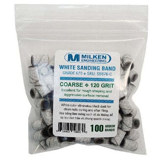 Milken - White Sanding Bands - 100 count - Coarse - 120 Grit