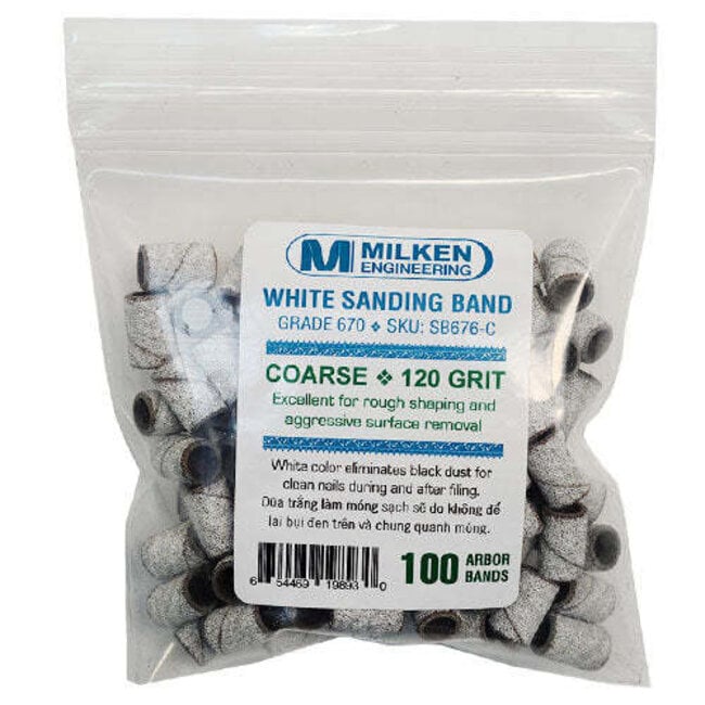 Milken - White Sanding Bands - 100 count - Coarse - 120 Grit