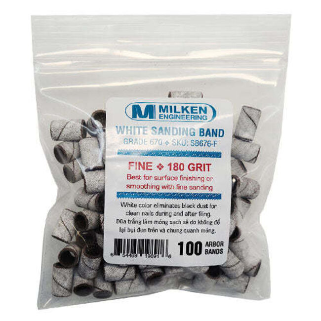 Milken - White Sanding Bands - 100 count - Fine - 180 Grit