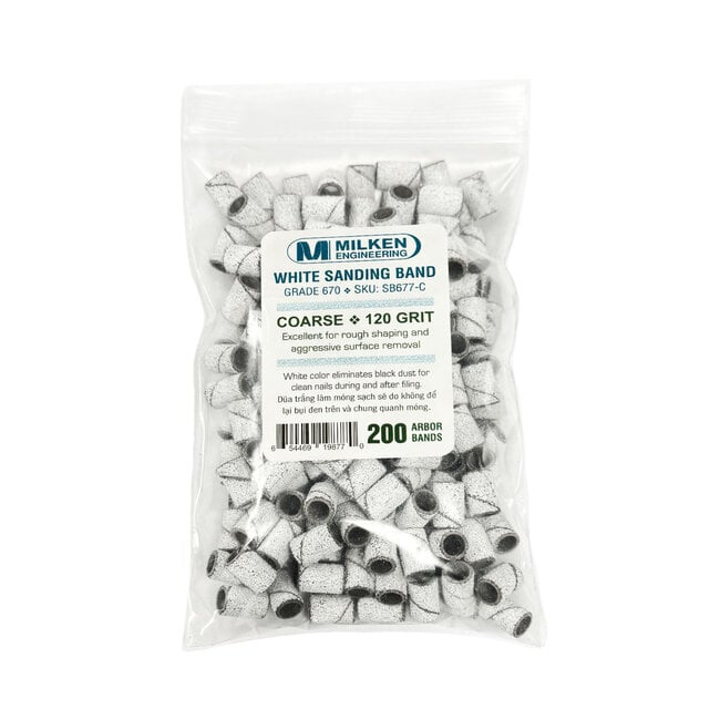 Milken - White Sanding Bands - 200 count - Coarse - 120 Grit