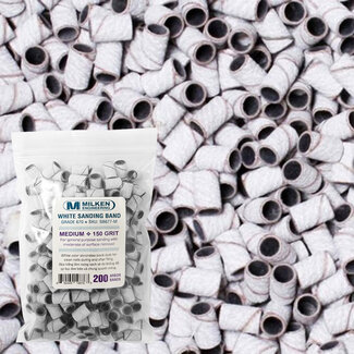 Milken - White Sanding Bands - 200 count - Medium - 150 Grit