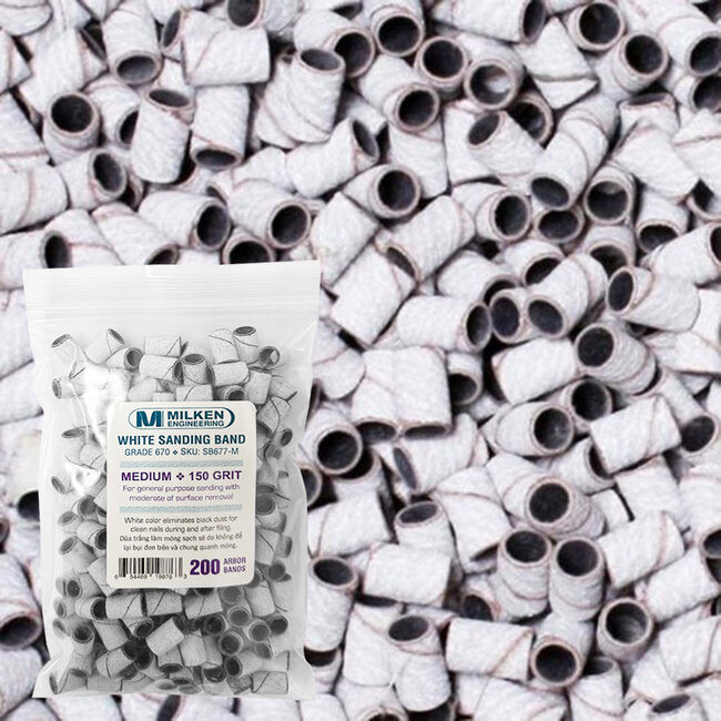 Milken - White Sanding Bands - 200 count - Medium - 150 Grit