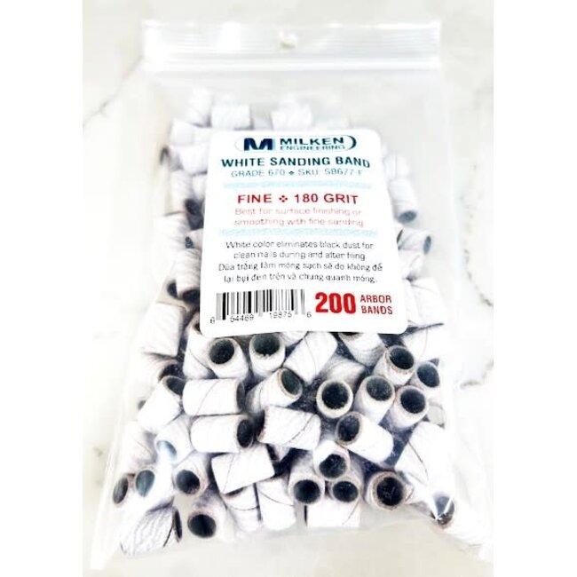 Milken - White Sanding Bands - 200 count - Fine - 180 Grit