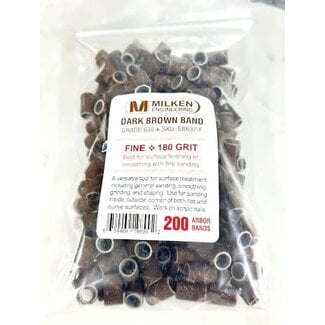 Milken - Dark Brown Sanding Bands - 200 count - Fine - 180 Grit
