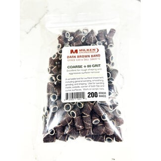 Milken - Dark Brown Sanding Bands - 200 count - 80 - Coarse