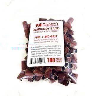 Milken - Burgundy Sanding Bands - 100 count - Fine - 240 Grit