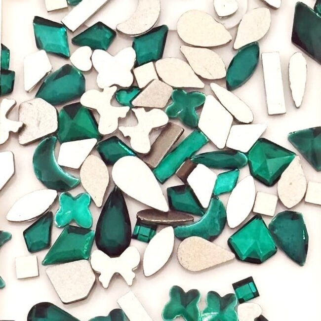 The Studio - Art Pack #323 - Assorted Green Iridescent Rhinestones