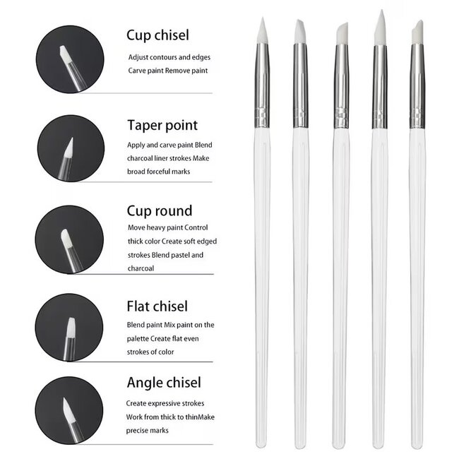 The Studio - Silicon Tools Set - 5pc - White