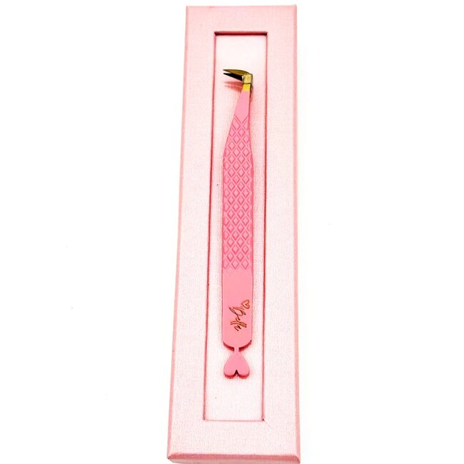 Love, Bella -  Fiber Tip Tweezer - Pink - 5 - Gold