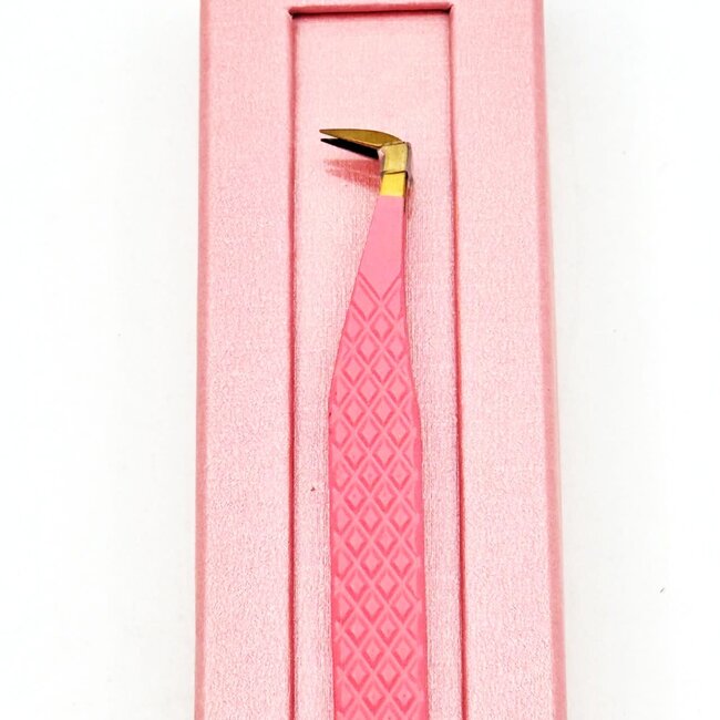 Love, Bella -  Fiber Tip Tweezer - Pink - 5 - Gold