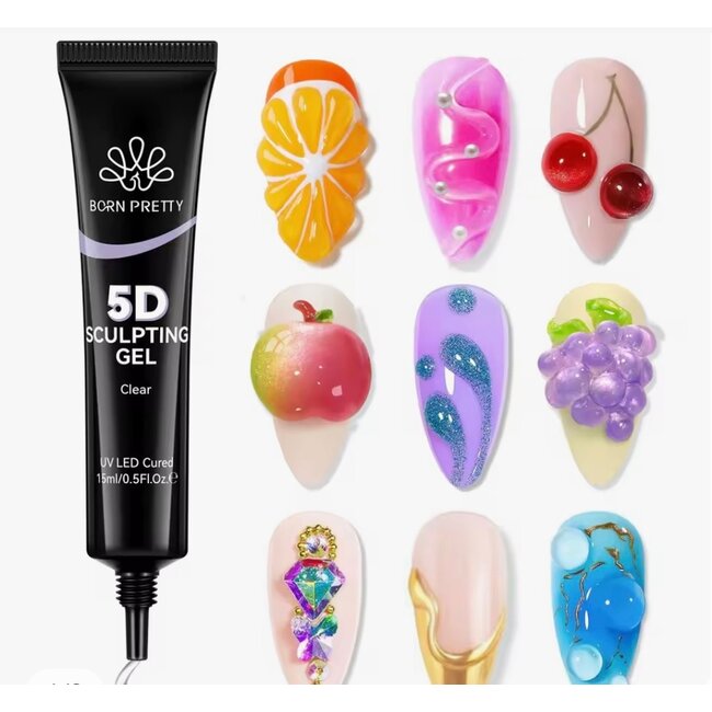 Born Pretty - 5D Sculpting Gel Clear - .5 fl oz