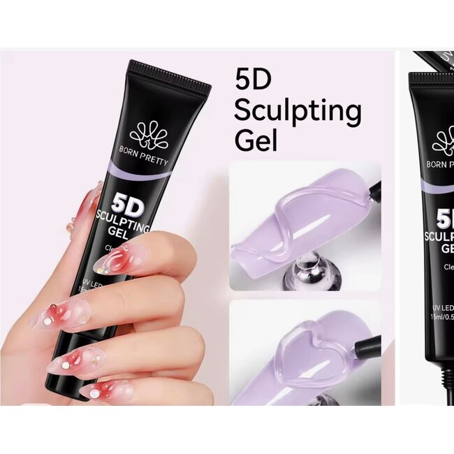 Born Pretty - 5D Sculpting Gel Clear - .5 fl oz