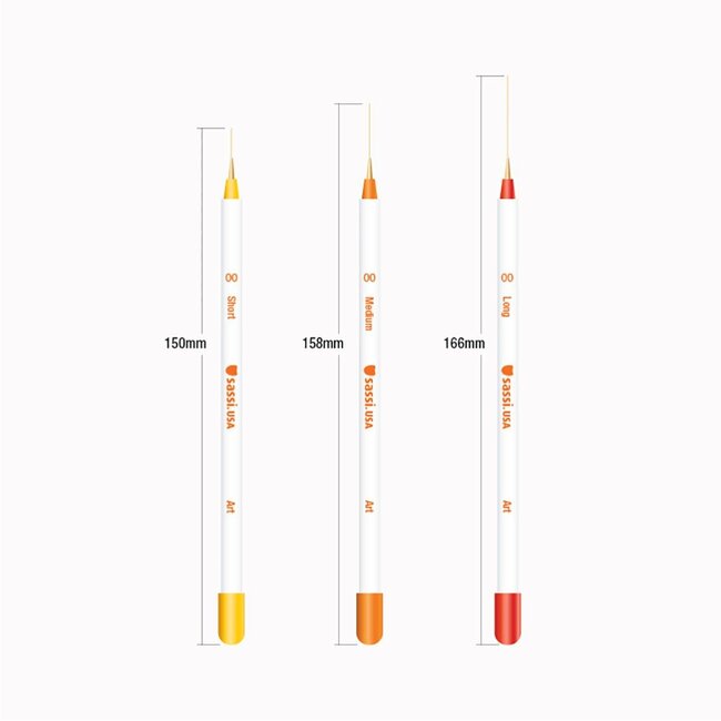 Sassi - Nail Art Striping Brush Set - 3 pcs