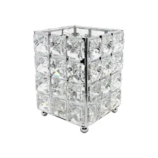 The Studio The Studio - Square Brush Holder w/ Square Crystal - Silver