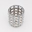 The Studio - Circle Brush Holder w/ Square Crystal - Silver
