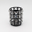 The Studio - Circle Brush Holder w/ Square Crystal - Black