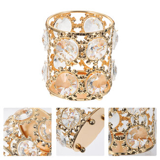 The Studio The Studio - Circle Brush Holder w/ Circle Crystal - Gold