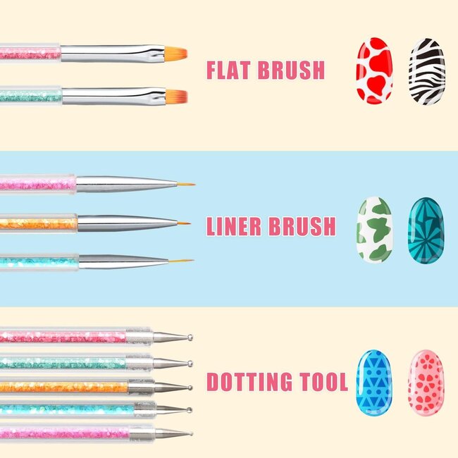 The Studio - Dotting Tools with Gel Brush - Rhinestone - 5 pcs