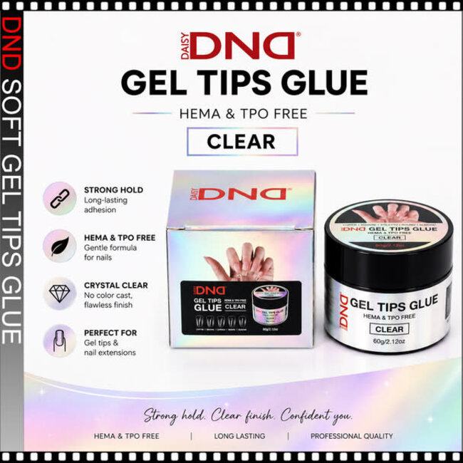 DND - Gel Tips Glue - Clear - 60g
