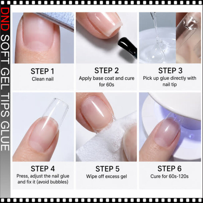 DND - Gel Tips Glue - Clear - 60g
