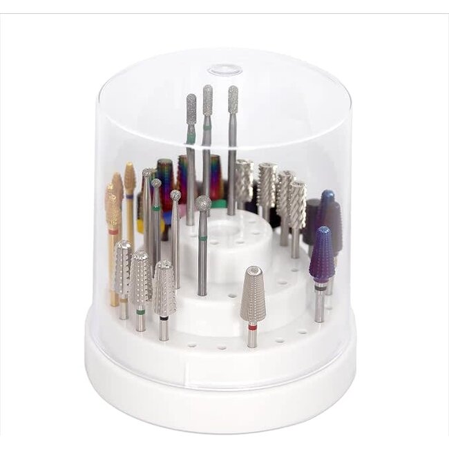 Carbide Nail Drill Bit Holder - 48 Holes - Small - White