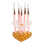 Brush Holder - 12 Holes - Heart - Gold