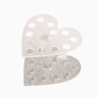 The Studio Brush Holder - 12 Holes - Heart - Silver